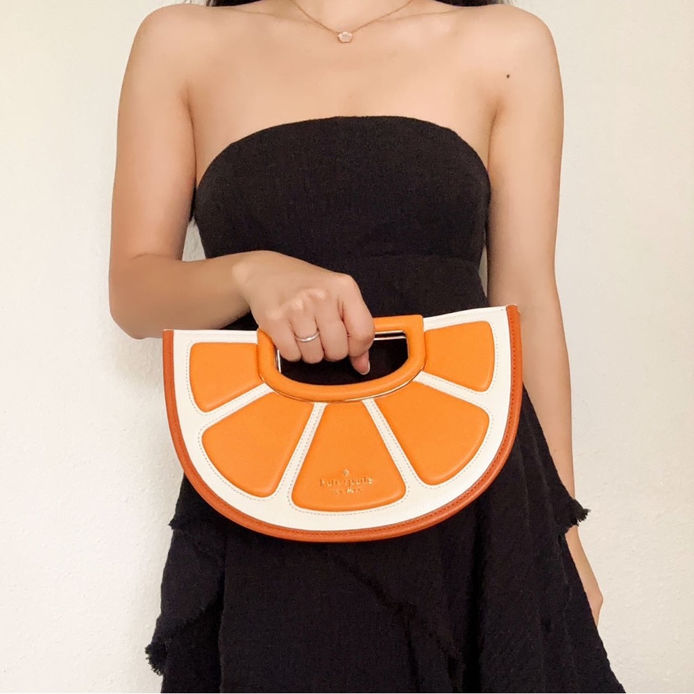 Kate Spade Alexia Clementine Orange Multi Clutch Crossbody Bag Novelty - Picture 3 of 4